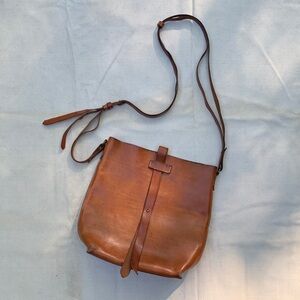 Distressed Eileen Fisher leather crossbody bag